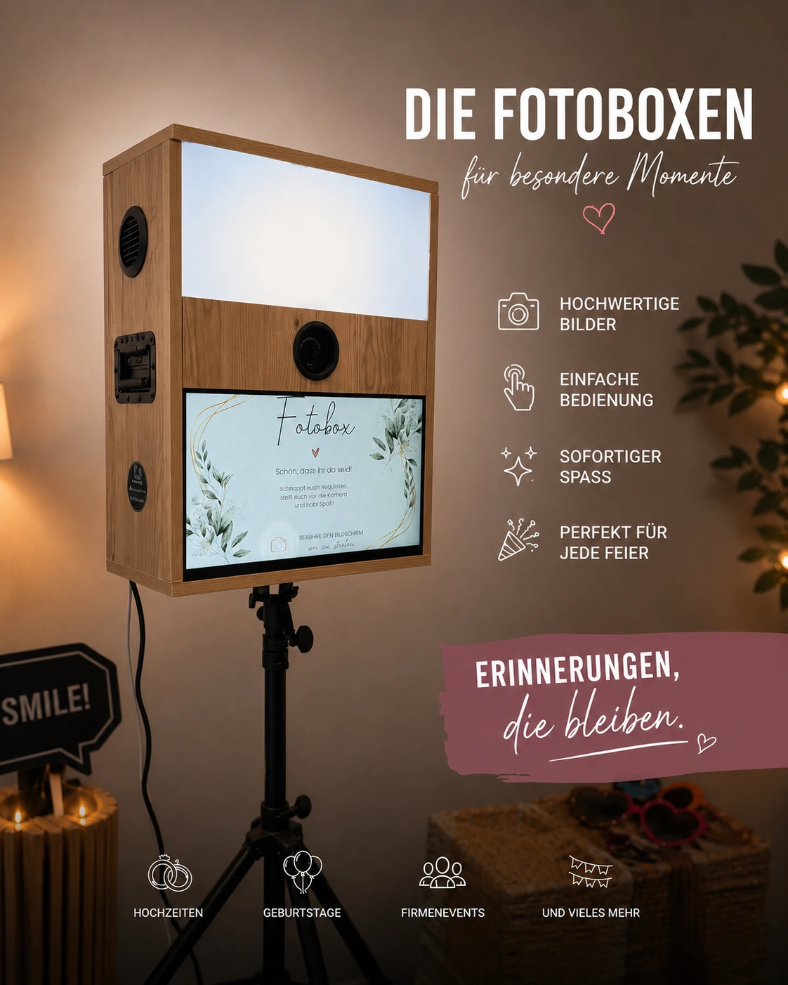 Fotobox Eiche All-in-One